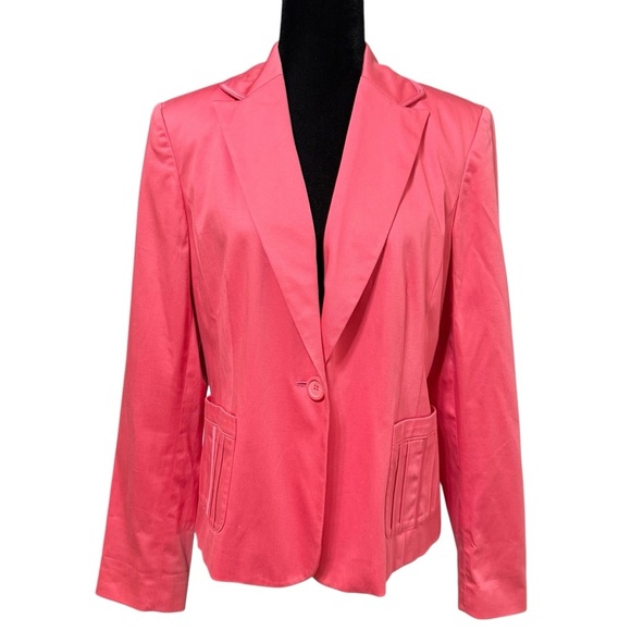 INC Pink Blazer Large Single Button Office Careerwear Siren Power Jacket 90s Y2K - Picture 1 of 7